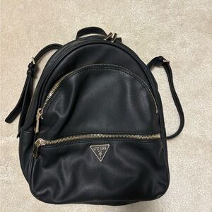 GUESS Black Leather Backpack